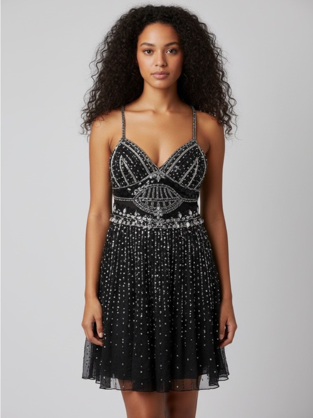 COPY - Basix II Sequined dress with tags never worn beautiful beads